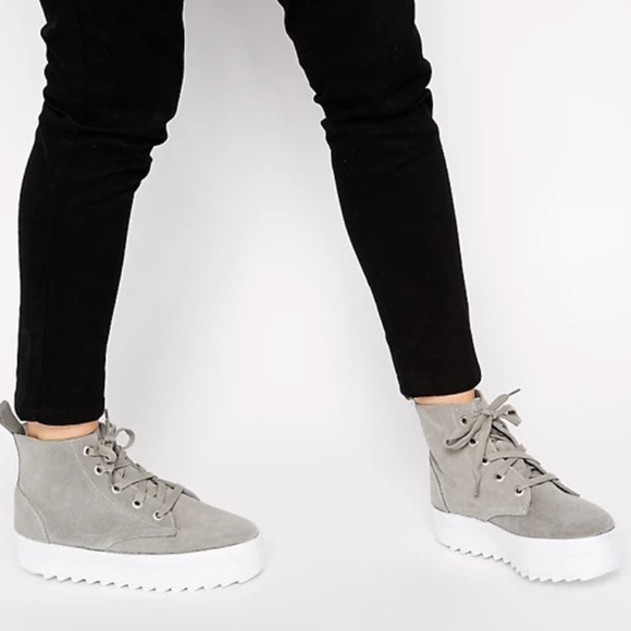 Shellys London Shoes - Shelly’s London platform sneakers in grey suede